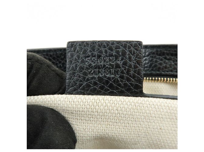 GUCCI SOHO Borsa a Tracolla e Spalla in Pelle di Vitello con Catena Nera 536224 - vista 23