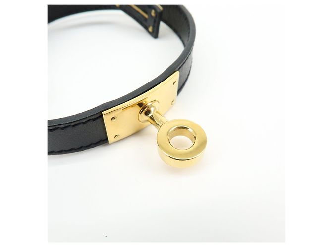 Hermès Bracciale HERMES Kelly Double Tour in pelle con marchio F Nero - vista 12