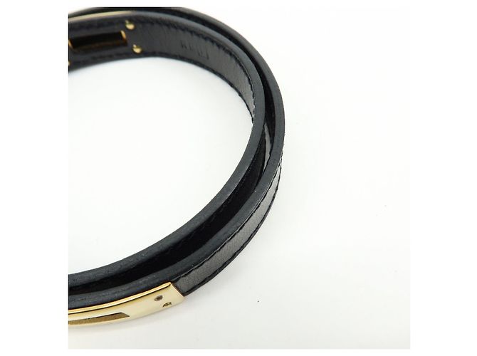 Hermès Bracciale HERMES Kelly Double Tour in pelle con marchio F Nero - vista 16