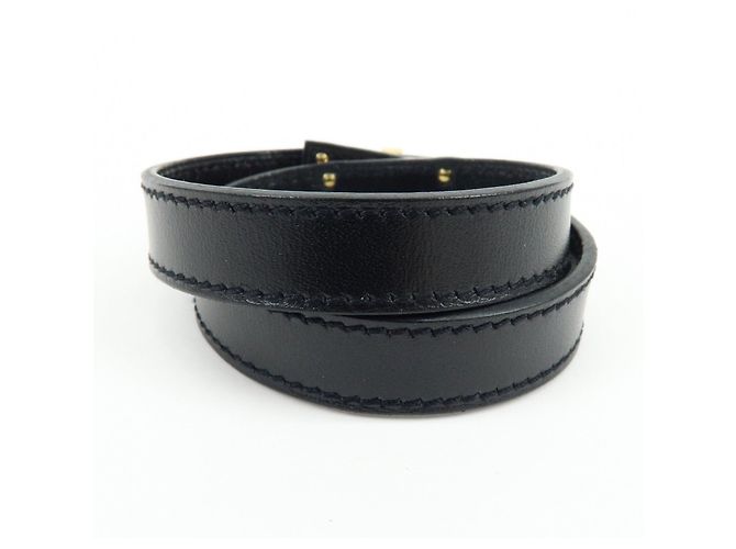 Hermès Bracciale HERMES Kelly Double Tour in pelle con marchio F Nero - vista 2