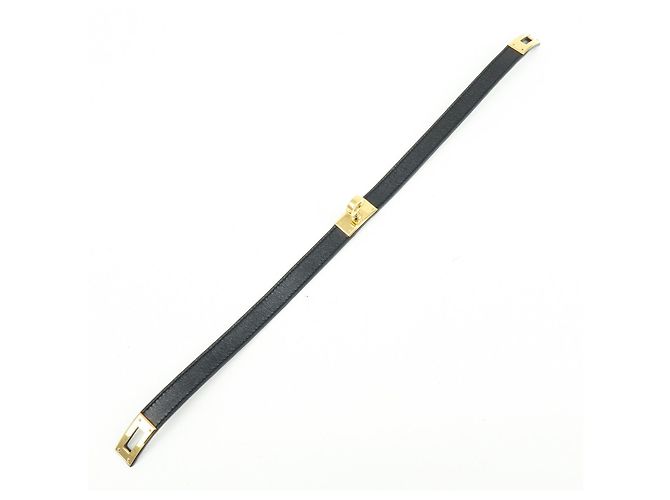 Hermès Bracciale HERMES Kelly Double Tour in pelle con marchio F Nero - vista 5