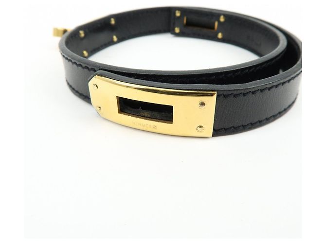 Hermès Bracciale HERMES Kelly Double Tour in pelle con marchio F Nero - vista 7