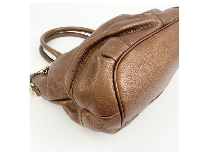 Autre Marque GUCCI Sukey Interlocking G Borsa a tracolla 2Way in pelle Bronze 247902 - vista 10