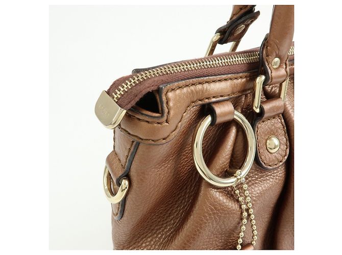 Autre Marque GUCCI Sukey Interlocking G Borsa a tracolla 2Way in pelle Bronze 247902 - vista 13