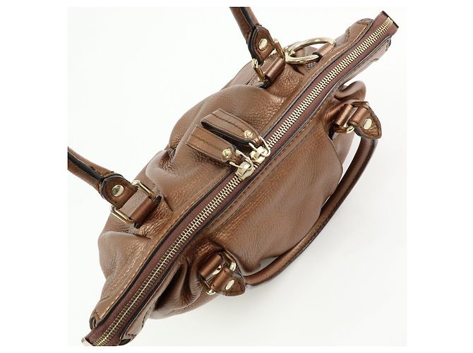 Autre Marque GUCCI Sukey Interlocking G Borsa a tracolla 2Way in pelle Bronze 247902 - vista 17