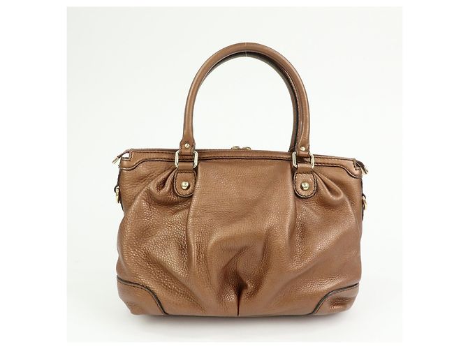Autre Marque GUCCI Sukey Interlocking G Borsa a tracolla 2Way in pelle Bronze 247902 - vista 2