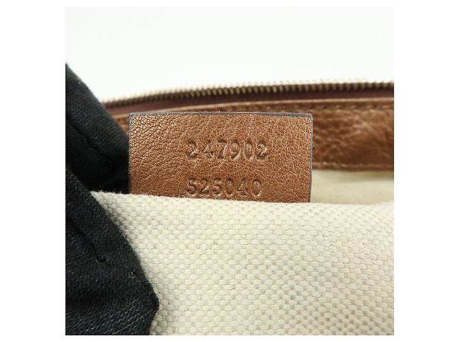 Autre Marque GUCCI Sukey Interlocking G Borsa a tracolla 2Way in pelle Bronze 247902 - vista 24