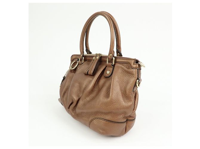 Autre Marque GUCCI Sukey Interlocking G Borsa a tracolla 2Way in pelle Bronze 247902 - vista 3