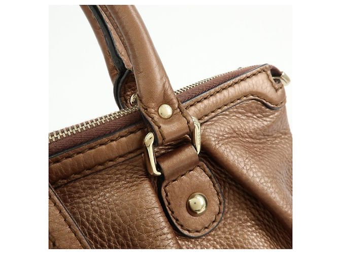 Autre Marque GUCCI Sukey Interlocking G Borsa a tracolla 2Way in pelle Bronze 247902 - vista 7