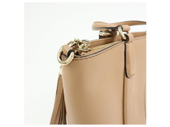 Borsa a mano 2Way in pelle GUCCI SOHO Interlocking G Beige 369176 - vista 13