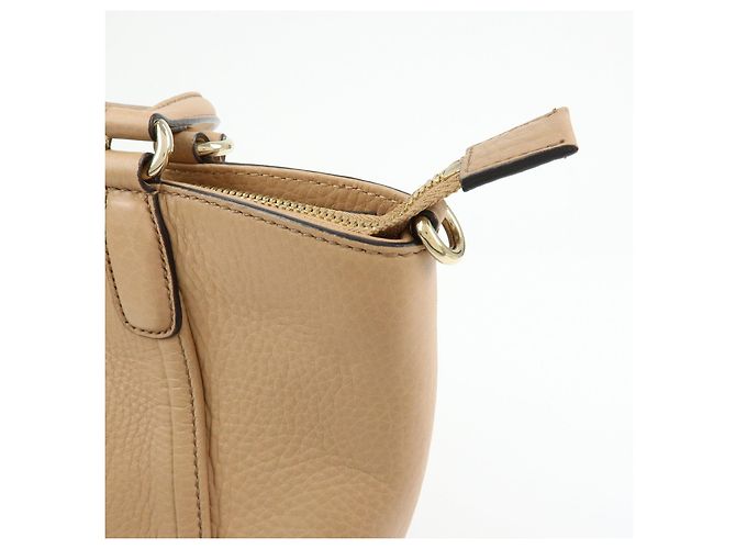 Borsa a mano 2Way in pelle GUCCI SOHO Interlocking G Beige 369176 - vista 14
