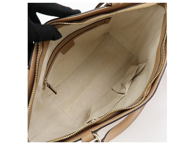 Borsa a mano 2Way in pelle GUCCI SOHO Interlocking G Beige 369176 - vista 19