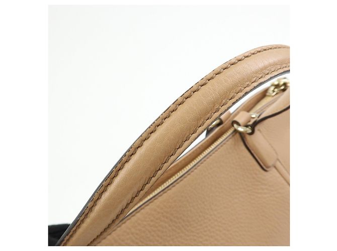 Borsa a mano 2Way in pelle GUCCI SOHO Interlocking G Beige 369176 - vista 8