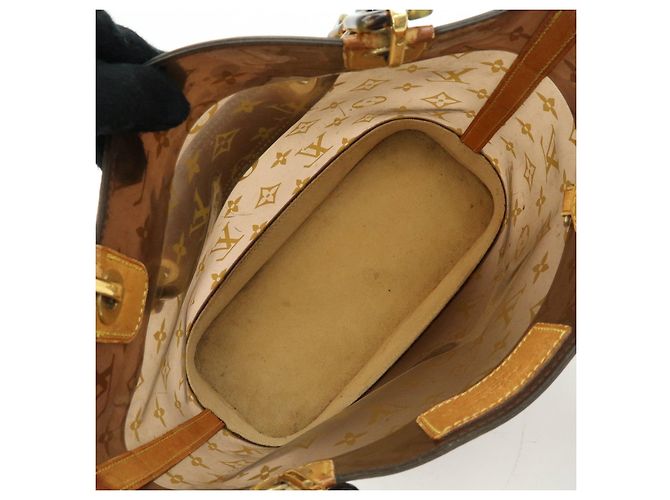 Borsa Tote Louis Vuitton Monogram Cabas Ambre PM Trasparente Marrone M92502 - vista 19