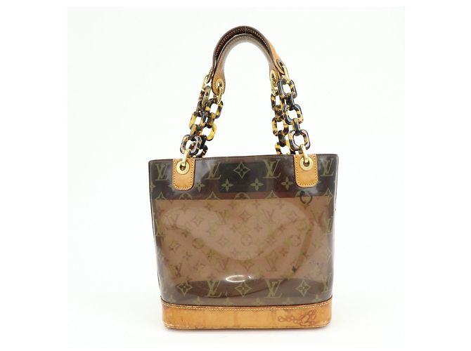 Borsa Tote Louis Vuitton Monogram Cabas Ambre PM Trasparente Marrone M92502 - vista 2