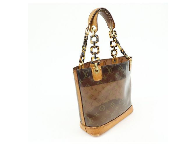 Borsa Tote Louis Vuitton Monogram Cabas Ambre PM Trasparente Marrone M92502 - vista 4