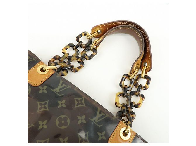 Borsa Tote Louis Vuitton Monogram Cabas Ambre PM Trasparente Marrone M92502 - vista 6