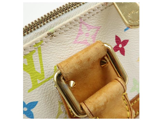Borsa a mano Louis Vuitton Monogram Multicolor Alma PM Blanc M92647 - vista 11