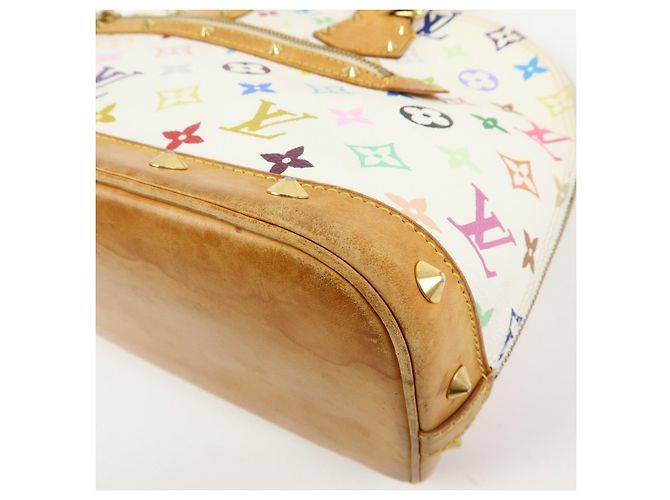 Borsa a mano Louis Vuitton Monogram Multicolor Alma PM Blanc M92647 - vista 12