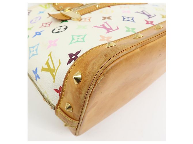 Borsa a mano Louis Vuitton Monogram Multicolor Alma PM Blanc M92647 - vista 13