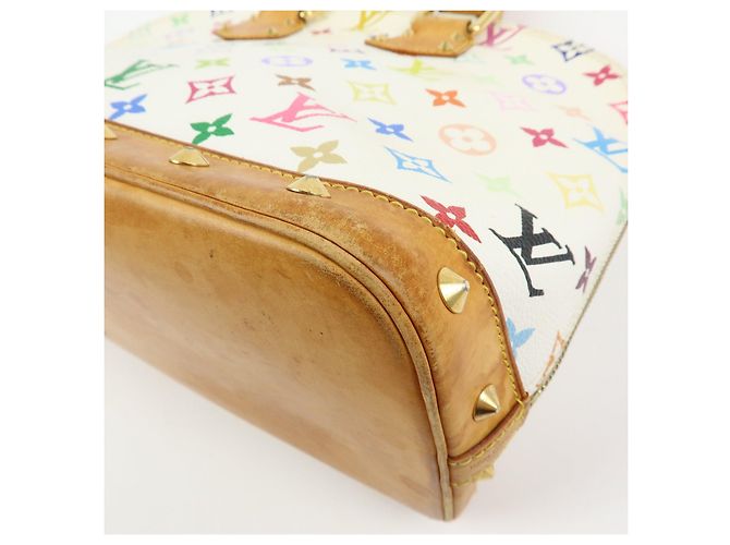 Borsa a mano Louis Vuitton Monogram Multicolor Alma PM Blanc M92647 - vista 14