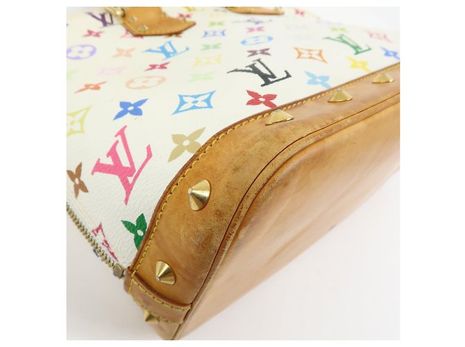 Borsa a mano Louis Vuitton Monogram Multicolor Alma PM Blanc M92647 - vista 15