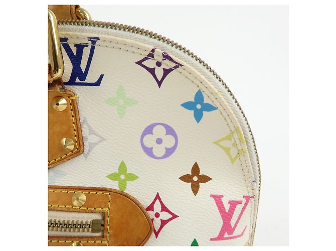 Borsa a mano Louis Vuitton Monogram Multicolor Alma PM Blanc M92647 - vista 16