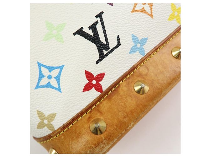 Borsa a mano Louis Vuitton Monogram Multicolor Alma PM Blanc M92647 - vista 18