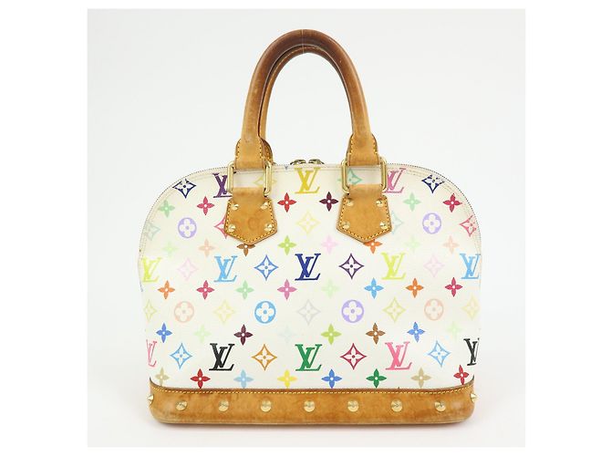 Borsa a mano Louis Vuitton Monogram Multicolor Alma PM Blanc M92647 - vista 2