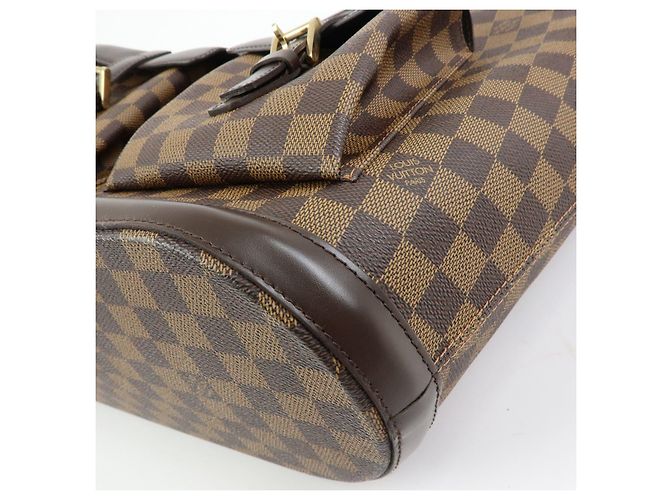 Borsa a mano Louis Vuitton Damier Canvas Leather Manosque GM N51120 - vista 10