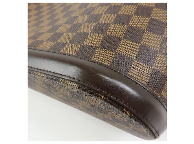 Borsa a mano Louis Vuitton Damier Canvas Leather Manosque GM N51120 - vista 12