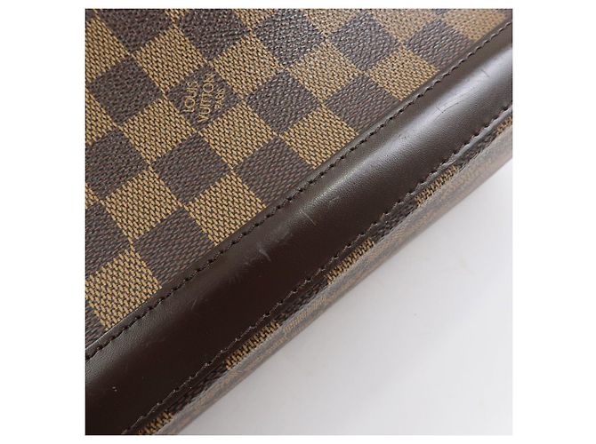 Borsa a mano Louis Vuitton Damier Canvas Leather Manosque GM N51120 - vista 13