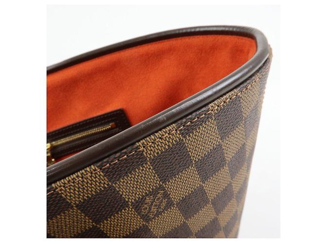 Borsa a mano Louis Vuitton Damier Canvas Leather Manosque GM N51120 - vista 14
