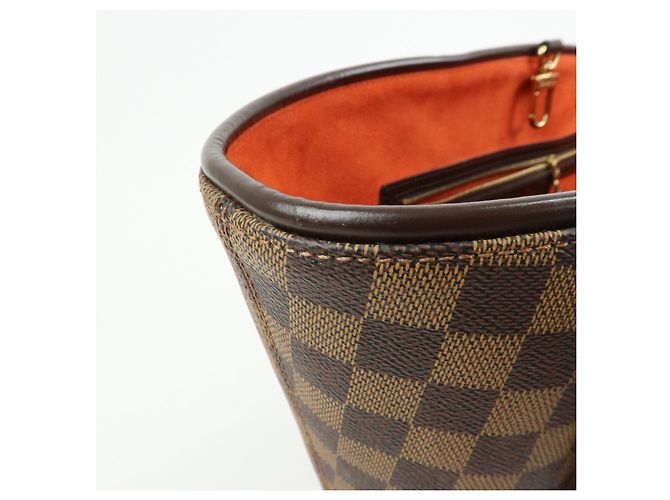 Borsa a mano Louis Vuitton Damier Canvas Leather Manosque GM N51120 - vista 15