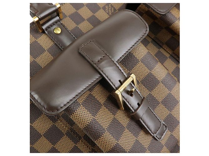 Borsa a mano Louis Vuitton Damier Canvas Leather Manosque GM N51120 - vista 17