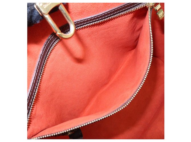 Borsa a mano Louis Vuitton Damier Canvas Leather Manosque GM N51120 - vista 19