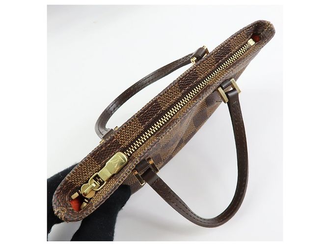 Borsa a mano Louis Vuitton Damier Canvas Leather Manosque GM N51120 - vista 21