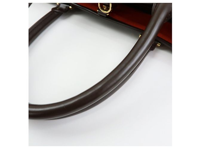 Borsa a mano Louis Vuitton Damier Canvas Leather Manosque GM N51120 - vista 7