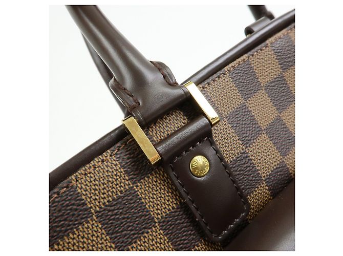 Borsa a mano Louis Vuitton Damier Canvas Leather Manosque GM N51120 - vista 8