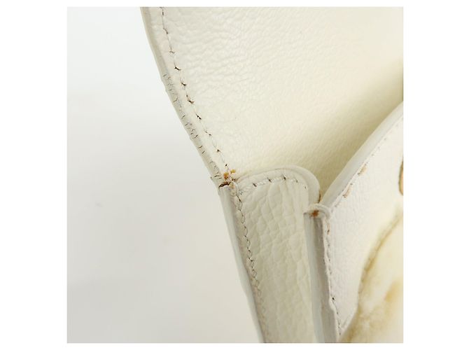 Céline Borsa a spalla e crossbody CELINE Triomphe in pelle e pelliccia di coniglio, Ivory - vista 20