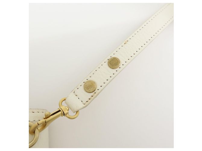 Céline Borsa a spalla e crossbody CELINE Triomphe in pelle e pelliccia di coniglio, Ivory - vista 9