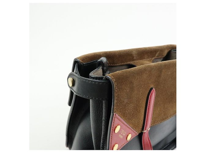 FENDI Borsa 2Way Flip in pelle e camoscio Borsa a mano e a tracolla Nera 8BT302 - vista 15