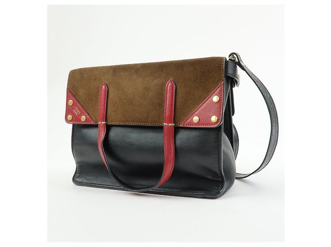 FENDI Borsa 2Way Flip in pelle e camoscio Borsa a mano e a tracolla Nera 8BT302 - vista 3