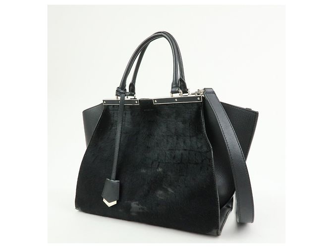 FENDI Trois Jours Borsa a mano e a tracolla 2Way in pelle e pony hair 8BH279 - vista 3