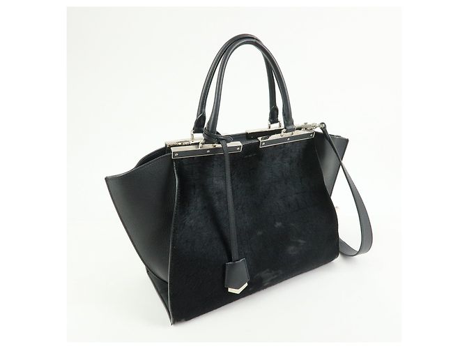 FENDI Trois Jours Borsa a mano e a tracolla 2Way in pelle e pony hair 8BH279 - vista 4
