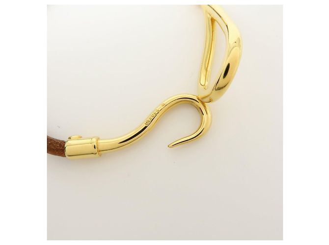 Hermès Bracciale HERMES Jumbo Choker in pelle Brown Gold - vista 11