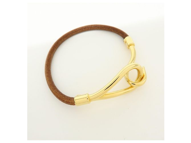 Hermès Bracciale HERMES Jumbo Choker in pelle Brown Gold - vista 4
