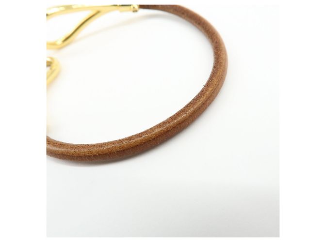 Hermès Bracciale HERMES Jumbo Choker in pelle Brown Gold - vista 6