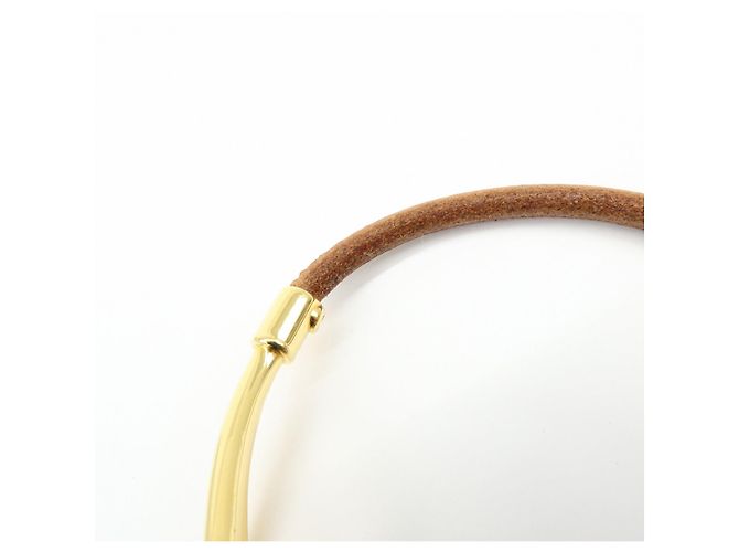 Hermès Bracciale HERMES Jumbo Choker in pelle Brown Gold - vista 7