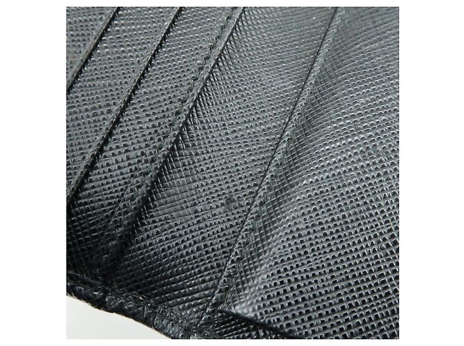Cartera compacta bi-fold de piel Saffiano PRADA Negra Oro 1MH840 - vista 17